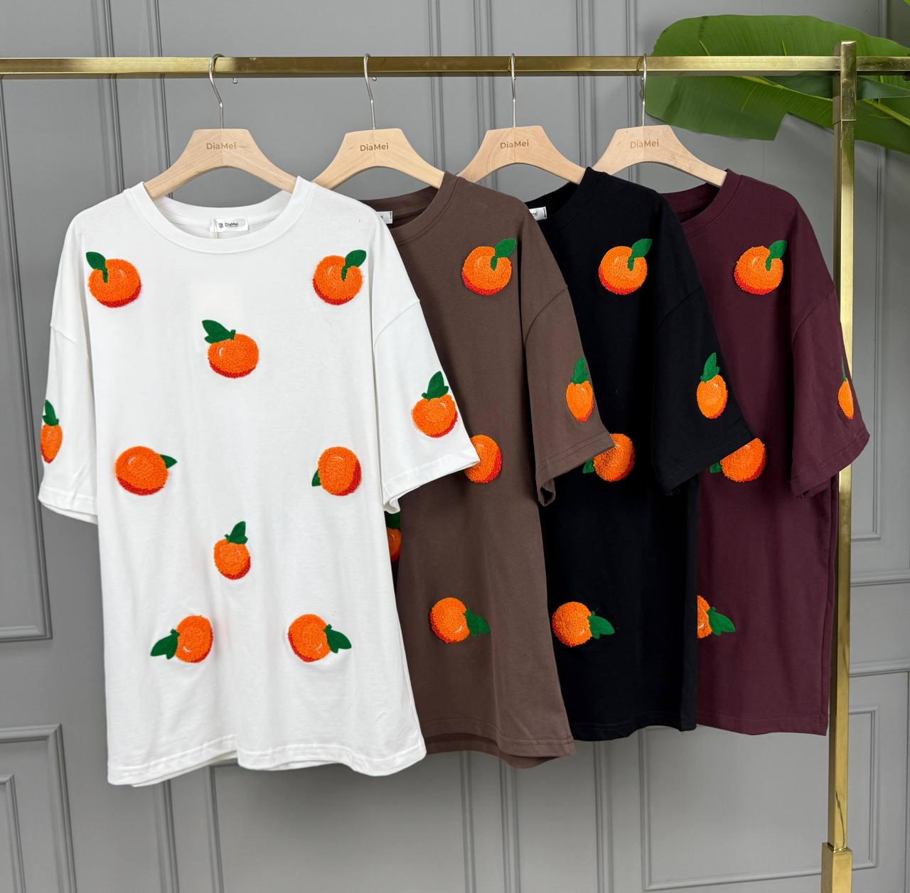 🌟 Фабричные футболки с вышивкой апельсинов 🍊